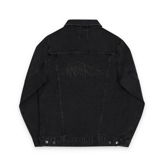 HASHTAGZ® TAGGED UP! - Stylish Unisex Embroidered Denim Jacket, Casual Jacket, Trendy Outerwear, Layering Piece, Gift for Him/Her