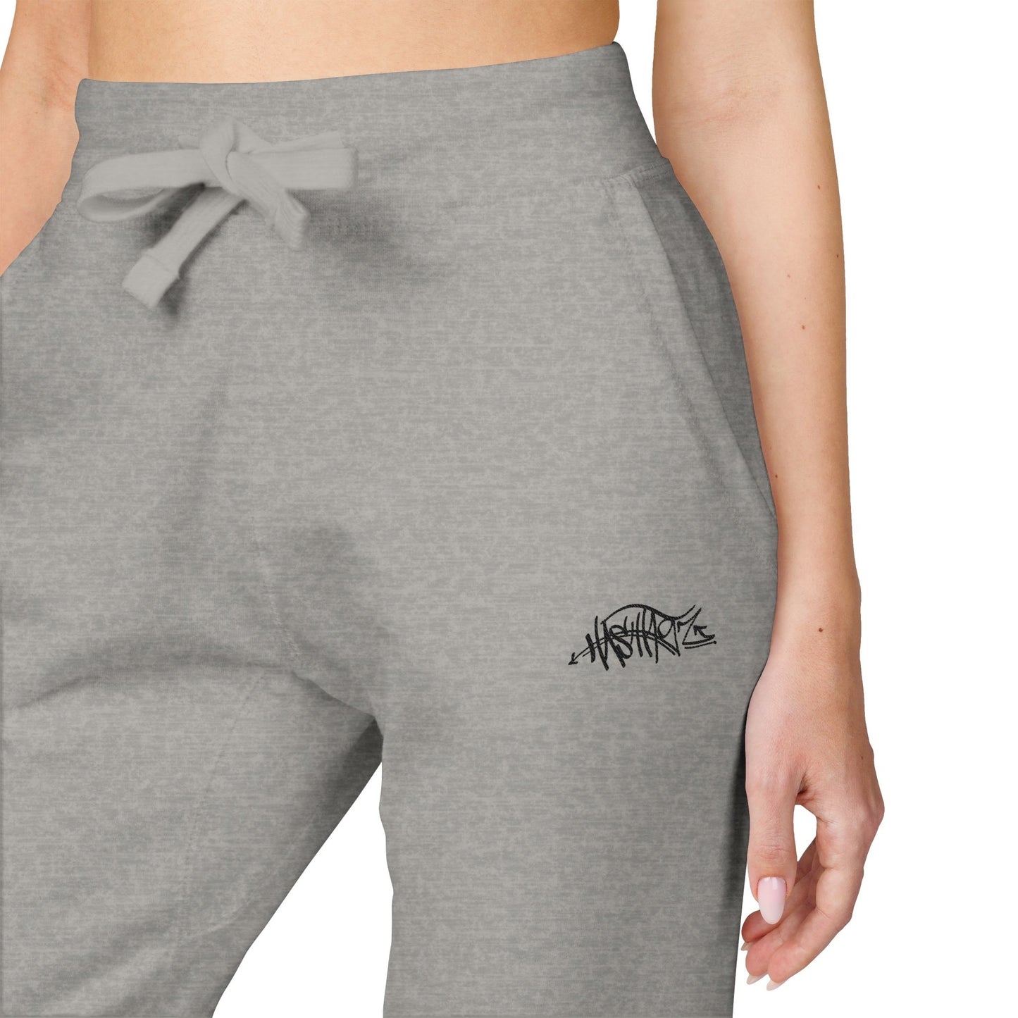 HASHTAGZ® ~ Cozy Embroidered Fleece Sweatpants for Relaxation and Style, Unisex Lounge Wear, Casual Chilling, Gift for Him/Her