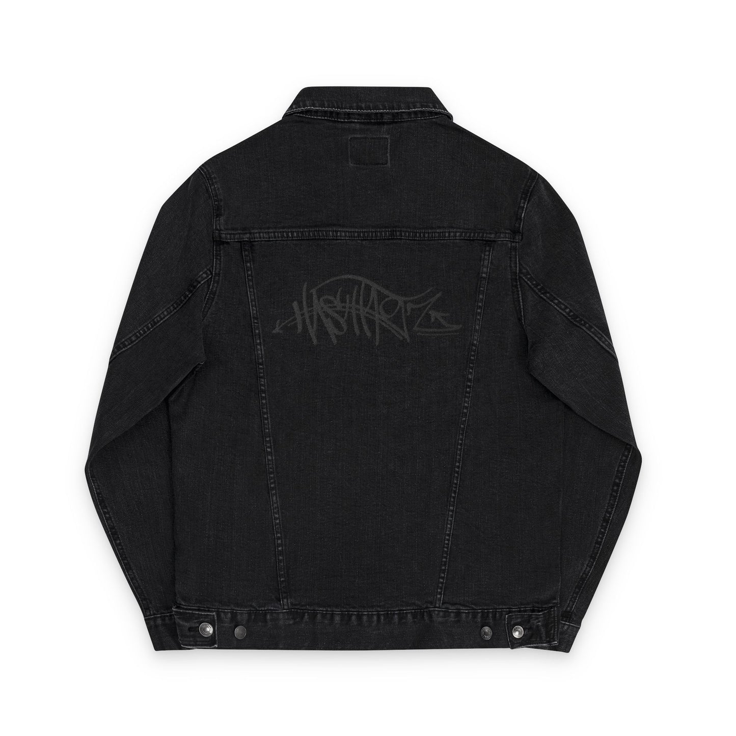 HASHTAGZ TAGGED UP! - Stylish Unisex Embroidered Denim Jacket, Casual Jacket, Trendy Outerwear, Layering Piece, Gift for Him/Her