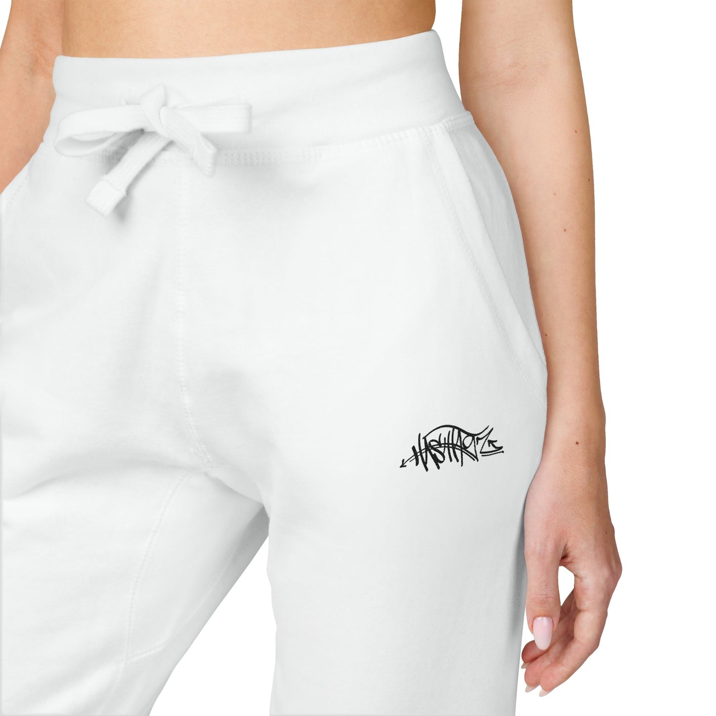 HASHTAGZ® ~ Cozy Embroidered Fleece Sweatpants for Relaxation and Style, Unisex Lounge Wear, Casual Chilling, Gift for Him/Her